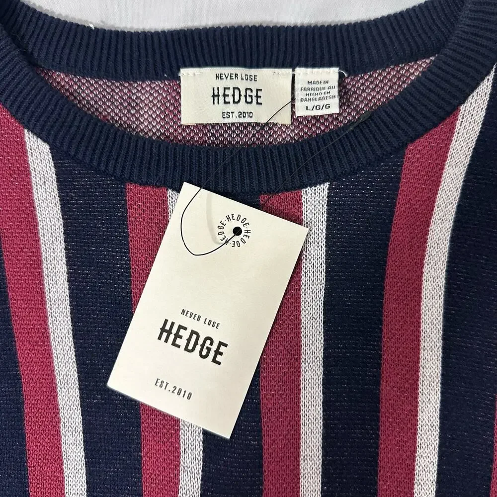Never Lose Hedge Large 100% Cotton Striped Pullover Sweater - Picture 7 of 8